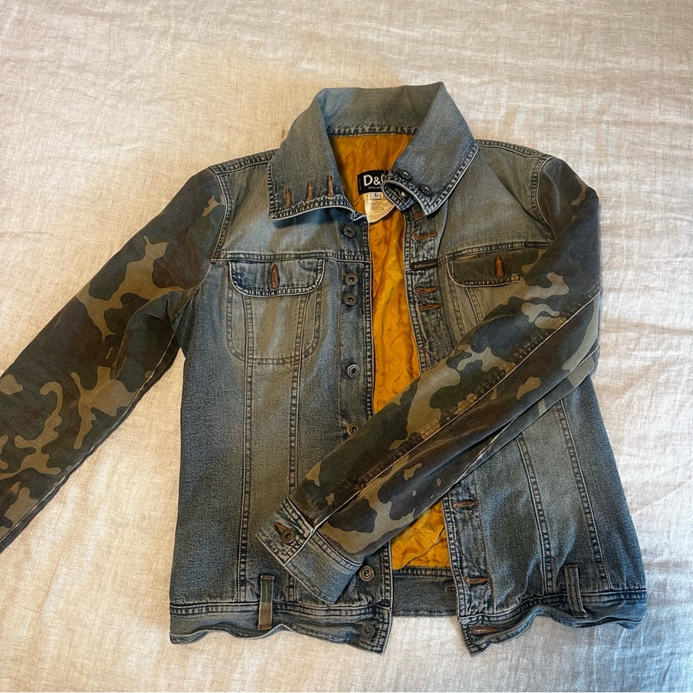 Vintage Dolce & Gabbana Camo Jean Jacket- Italian